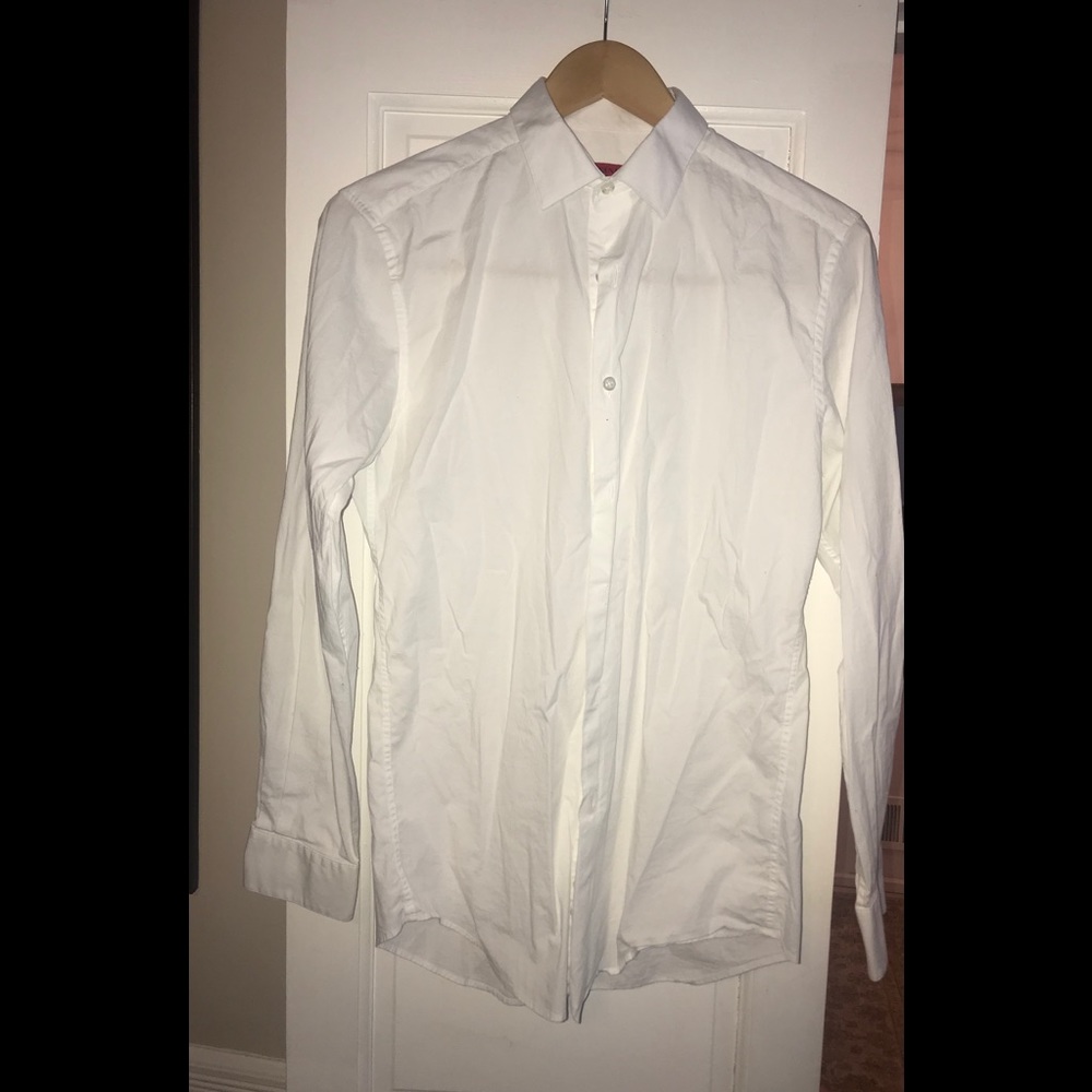 Alfani slim fit stretch white button down
